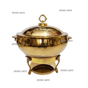 Chauffe-plat en aluminium de forme ronde de qualité supérieure de couleur dorée pour fournisseur en gros - Product Image 1