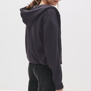 เสื้อสเวตเตอร์สวมหัวมีฮู้ดสำหรับผู้หญิงเสื้อสเวตเชิ้ตแบบสวมศีรษะทรงโอเวอร์ไซส์แขนยาวผ้าฟลีซนุ่มใส่ด้านในเพื่อความอบอุ่นและสบายสไตล์สวมหัวสวมใส่สบาย - Product Image 3