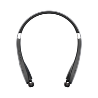 Headset Lipat Ringan, Headphone Retraktil untuk Olahraga, Peredam Kebisingan, Stereo, Headset Nirkabel dengan Neckband