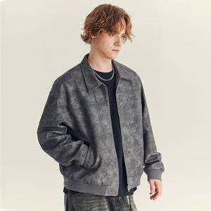 แจ็กเก็ตหนังพียูทรงหลวมของผู้ชายแจ็กเก็ตขี่มอเตอร์ไซต์ทันสมัยปรับแต่งได้ตามต้องการ - Product Image 3