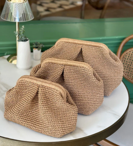 กระเป๋าคลัทช์โครเชต์ Raffia ธรรมชาติ | กระเป๋าสานฟาง กระเป๋าถือฤดูร้อน กระเป๋าสานมือ กระเป๋าสานฟาง - Product Image 1