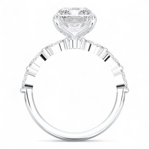 Juego de puntas de diamante de corte radiante y marquesa cultivado en laboratorio de 4,65 quilates, anillo de compromiso solitario hecho en platino para mujer - Product Image 4