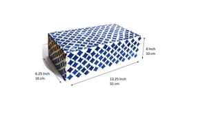 Caja de joyería de resina con incrustaciones de hueso blanco azul hecha a mano, patrón triangular, regalo indio decorativo, colores interiores personalizados para almacenamiento - Product Image 5