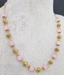 Qualité supérieure traditionnelle avec chaîne plaquée or seulement collier Mala ensemble pour femmes collier classique ensemble pour vêtements de mariage - Product Image 3