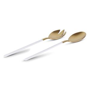 Couverts de serveur en acier de haute qualité avec vaisselle polie miroir doré Serveur à salade sûr avec poignée ronde - Product Image 5