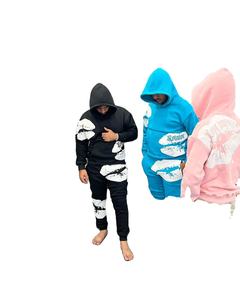 Survêtement pull personnalisé en polyester/coton pour hommes, tissu polaire d'hiver coupe régulière écologique, capuche 600g, vêtements d'automne et d'hiver - Product Image 2