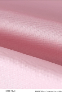 กางเกงขาบานผ้าแคนวาสป้องกันริ้วรอยปกติสีทึบผ้าทอลายทแยงสีชมพูอ่อนแบบทางการเวียดนาม - Product Image 4