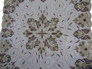 Elegant Embroidery Pearl Bead Table Cover for Dining Table Luxury Lace <b>Tablecloth</b> with Handcrafted Beaded Detailing - Product Image 2