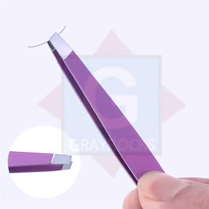 Pinzas para cejas de alta calidad Depilación inclinada de acero inoxidable para hombres y mujeres Pinzas de extensión - Product Image 4
