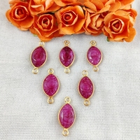 Collier en argent sterling plaqué or avec pendentif œil protecteur en rubis teinté serti clos, forme marquise, bijou tendance, breloques raffinées
