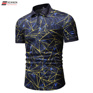 เสื้อโปโลสำหรับผู้ชายเสื้อพิมพ์ลายโลโก้แบบซับลิเมชันแขนสั้นผ้าถักซับเหงื่อสำหรับนักธุรกิจ - Product Image 4