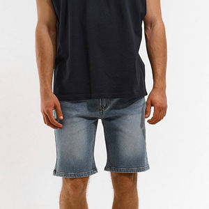 กางเกงยีนส์ยืดขาสั้นสำหรับผู้ชายกางเกงขาสั้นออกกำลังกายสีพื้นกันลมลำลองฤดูร้อน - Product Image 3