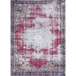 Alfombra de Lana Anudada a Mano Estilo Vintage, Roja y Naranja con Patrón de Medallón para el Hogar -Pae-1339 - Product Image 1