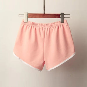 Short en polaire décontracté taille moyenne pour femmes, respirant, séchage rapide avec décorations en dentelle, motif imperméable de BD - Product Image 1