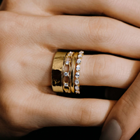 Bijoux occidentaux Fashion Délicat S925 Pure Silver Circle Chain Linked Eternity Band Ring