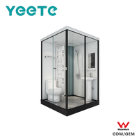 Cabine de douche modulaire d'angle carrée personnalisée YEETE avec porte pivotante en verre, composants certifiés WaterMark pour projets OEM ODM