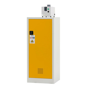 Armadio chimico Tough, tipo CS 60-140, corpo grigio/porta a battente gialla, con 3 vasche di raccolta - Product Image 3
