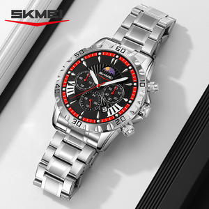 Montre-bracelet pour homme en acier inoxydable avec mouvement à quartz de haute qualité, logo personnalisé OEM, cadran en verre à six aiguilles, étanche, nouvelle collection, vente en gros - Product Image 2