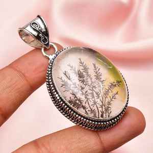 Dendritic Agate 925 Sterling Silver Gemstone Handmade Designer <b>Pendant</b> <b>Fine</b> Jewelry <b>Pendants</b> & <b>Charms</b> For Women - Product Image 1