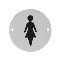 Plaque de porte de toilettes moderne en aluminium résistante à l'eau pour femmes, hôtel, appartement, usage extérieur, symbole féminin, fabrication indienne