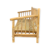 Canapé en rotin naturel de style traditionnel avec coussins en peau réglables, meubles de salon pour la maison ou le bureau