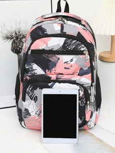 Customized Lightweight Korean Style Unisex <b>Backpack</b> Simple Fashionable Casual College Middle School Design Polyester Letter - Product Image 6