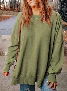 เสื้อสเวตเตอร์คอกลมแขนยาวของผู้หญิงเสื้อสวมหัวลำลองน้ำหนักเบาสวมใส่สบายเหมาะสำหรับฤดูใบไม้ร่วงฤดูหนาว - Product Image 2