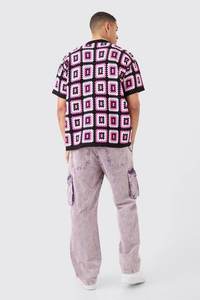 الصيف مخصص كبير الحجم الكروشيه جوفاء محبوك قميص بولو طوق أعلى حجم كبير سترة كارديجان الرجال - Product Image 3