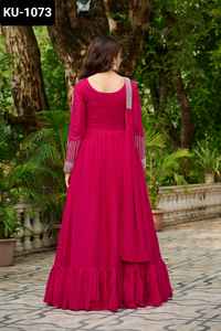 Nouveau Designer Star Georgette Anarkali Style Prêt à Porter Fantaisie Robes avec Dupatta à Bas Prix Mariage et Festival Porter Costume - Product Image 6