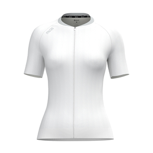 Maillot de cyclisme respirant et léger pour femme, blanc, en polyester personnalisé – Vêtement de sport - Product Image 3