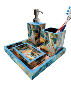 Ensemble d'accessoires de salle de bain en bois quatre pièces imperméables et écologiques - Product Image 3