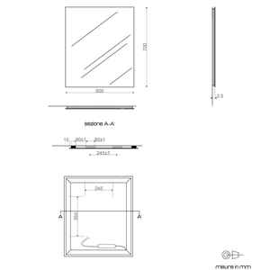 Koricini B3010641000100 Miroir de salle de bain rétroéclairé par LED 70x60 cm - Product Image 6