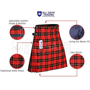OEM Service Kilt Tartan pour hommes de 8 verges Kilt écossais traditionnel de haute qualité Kilt Tartan sur mesure de 8 verges - Product Image 5