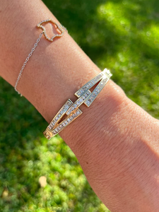 Real 18k Solid <b>Gold</b> Plated Vintage 5 Carat Natural Round Cut Diamond <b>Adjustable</b> <b>Bracelet</b> for Women's Fashion Jewelry - Product Image 2