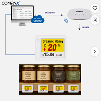Système d'étiquettes de prix numériques COMPAX 1,54'' E-ink IP65 pour intérieur, gestion cloud à distance, graphiques de texte pour promotion en supermarché, intelligent