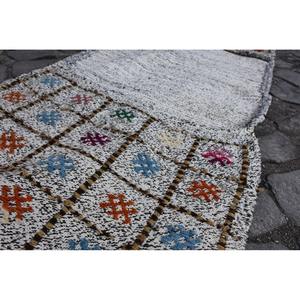 Tapis Vintage Turc Rustique Blanc 2 X 5,4ft Patchwork Unique Accent Décoratif pour Bohème Ferme Style Maisons - Product Image 4
