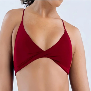 Soutien-gorge de sport sans coutures à torsion frontale, maintien élevé, séchage rapide, en nylon, pour yoga et gym, logo personnalisé disponible - Product Image 1