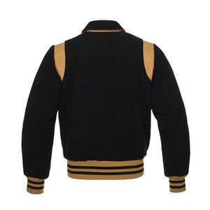 Winter Street Fashion Men's <b>Wool</b> Body and Leather Fashion Panel Men Female Varsity Jackets & Coat OEM Services - Product Image 4