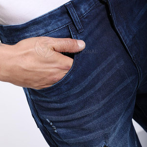 Pantalones cortos vaqueros con estilo para hombre con aspecto lavado y ajuste delgado para uso diario al aire libre Pantalones cortos vaqueros para hombre con botón Fly - Product Image 2