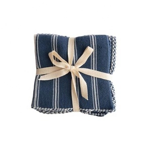 Custom Light Grey Striped Embroidered Quick Drying Standard Digital Cotton Wholesale Sublimation Cleaning Golf <b>Kitchen</b> <b>Towels</b> - Product Image 2