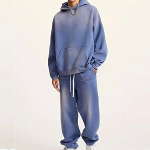 Factory Made Men's Tracksuits <b>Oversized</b> Puff Hoodie <b>Jogger</b> Sets Sweatpants Hoodie Set Flared Sweatpants and Hoodie Sets - Product Image 2