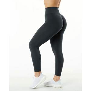 Mallas sin costuras para mujer con ajuste cónico y cintura alta hechas de mezcla de tejido elástico de punto suave - Product Image 6