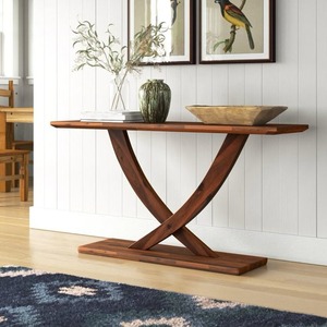 Magnifique table console en bois fabriquée pour un affichage décoratif ajoutant de la chaleur et du style aux espaces de couloir - Product Image 3