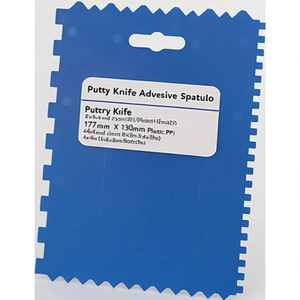 <b>Putty</b> Knife Adhesive Spatula 177mm X 130mm <b>Plastic</b> PP with 4x4x4 and 8x8x8mm Notches - Product Image 3