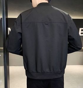 เสื้อแจ็กเก็ตเบสบอลแบบหนาสีทึบเสื้อโค้ทแบบลำลองของผู้ชายเสื้อเบสบอลออกแบบโลโก้ได้ตามต้องการ - Product Image 4