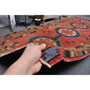 Vintage Turkish Kilim <b>Rug</b> Red <b>Black</b> 4.9x12.8ft Wool Latex Backing Patchwork 10mm Abstract Tabriz Rectangle Hallway Jute <b>Rug</b> - Product Image 3