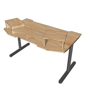 Escritorio Minimalista para Oficina con Superficie de Madera Natural y Patas Redondas de Hierro para Oficina en Casa y Sala de Estar SD68009 - Product Image 4