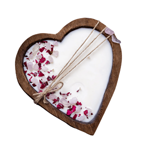 Best selling <b>heart</b> <b>shape</b> acacia wood candle <b>bowl</b> candle holder for home decoration valentine gift made in Vietnam factory - Product Image 3