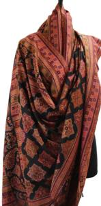 Chal de Cachemira tradicional de moda de invierno estampado patrón sólido con bordado de Paisley y borlas de poliéster fino - Product Image 4