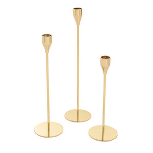 Bougeoirs coniques dorés en métal de conception en spirale pour la maison mariage salle à manger décoration de table chandelles - Product Image 4